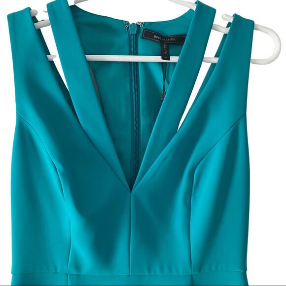 NWT BCBG Max Azria Orlena Double-Strap Gown Teal 02 - Picture 7 of 15